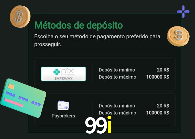 O cassino 99i oferece uma grande variedade de métodos de pagamento